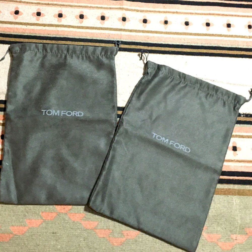 TWO (2) Tom Ford Soft Dark grey Dustbag bundle medium 15” x 10”